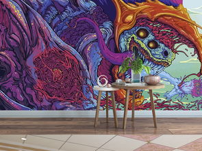 恐怖漫畫二次元原畫設(shè)計藝術(shù)背景墻貼紙墻紙圖片素材 效果圖下載